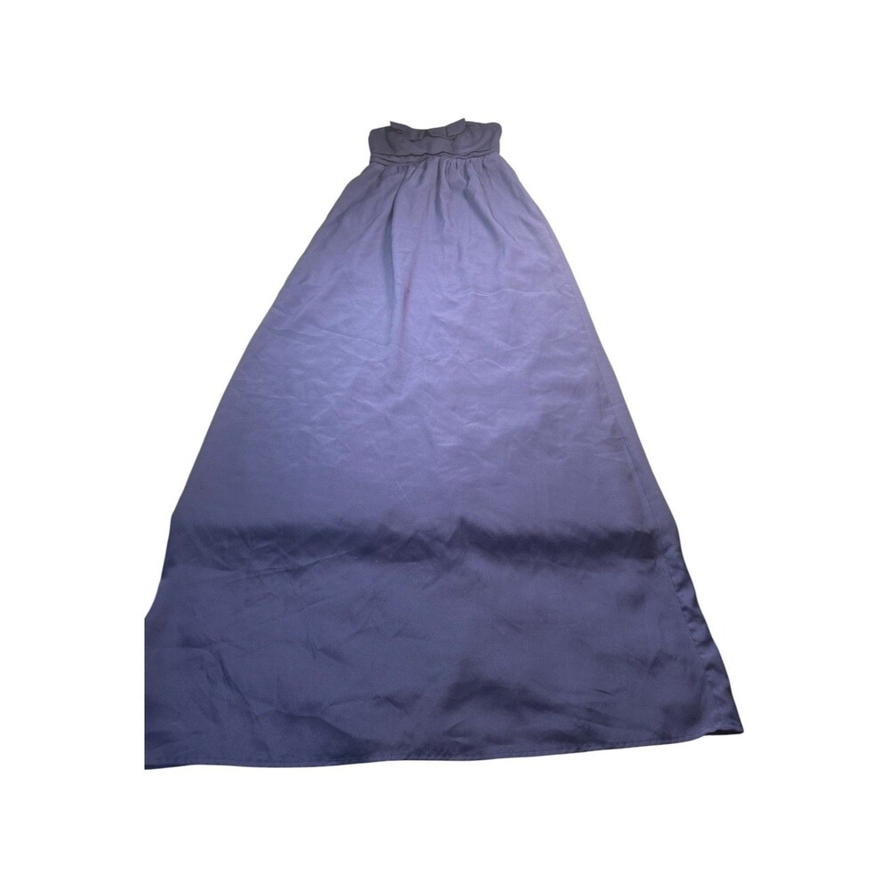 BCBGeneration Strapless Pleated Bust Smocked Back Maxi Dress Purple Navy XS